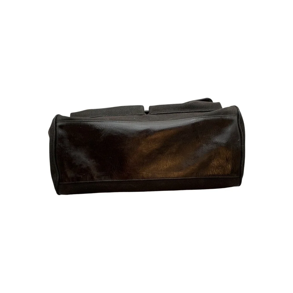 Lagerfeld‎ Mens Brown Textured Pebble Duffel Bag Weekend Travel Carry On